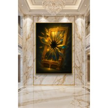 Wallivo Boyutların Kırılması Altın Çerçeveli Sihirli Portal Gold Metal Çerçeveli Kanvas Tablo