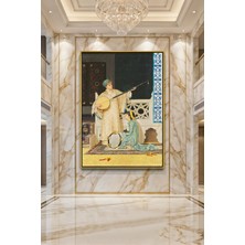 Wallivo Jean-Leon Gerome Türk Müziği Sahnesi Bronz Metal Çerçeveli Kanvas Tablo