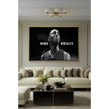 Wallivo Kobe Bryant Mamba Mentality - Efsane Sporcu Modern Gümüş Metal Çerçeveli Kanvas Tablo
