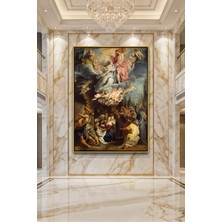 Wallivo Peter Paul Rubens Meryem’in Göğe Yükselişi Barok Sanat Gümüş Metal Çerçeveli Kanvas Tablo
