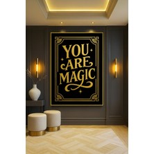 Wallivo Sen Büyüsün Alıntı Gold Metal Çerçeveli Kanvas Tablo