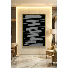 Wallivo Grinin Ahengi Modern Stil Gold Metal Çerçeveli Kanvas Tablo