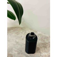 Generic 925 Ayar Gümüş Erkek Yüzük - Siyah Taş Detaylı