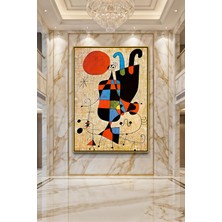 Wallivo Joan Miro Harlequin’in Karnavalı Soyut Sanat Bronz Metal Çerçeveli Kanvas Tablo