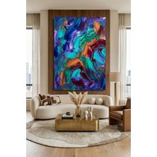 Wallivo Derin Akışların Mavi ve Mor Senfonisi Kanvas Tablo