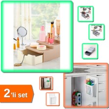 Hereveoyuncak Compact Çekmeceli Standlı Düzenleyici + Dolap Kapağına Asılabilen Deterjan Organizeri - 2li Set F7S0