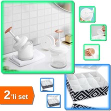 Hereveoyuncak Taşınabilir Cilt Bakım Yüz Temizleme Krem Köpük Makinesi + 12 Bölmeli Çekmece Organizer - 2li Set