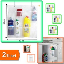 Hereveoyuncak Dolap Kapağına Asılabilen Deterjan Organizeri + 8 Cepli Askılı File Organizer - 2li Set B4C0A7