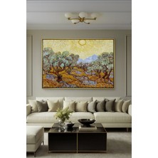 Wallivo Vincent Van Gogh'un Saint-Remy Güneşli Zeytin Ağaçları Gold Metal Çerçeveli Kanvas Tablo