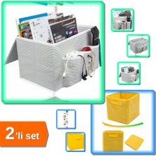 Hereveoyuncak Pratik Bölmeli Başucu Düzenleyici + Çok Amaçlı Dolap Içi Düzenleyici Kutu - Sarı - 2li Set L5J2C1