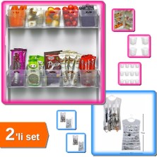 Hereveoyuncak 6 Adet Buzdolabı Içi Mini Düzenleyici + Siyah Çizgili Çift Taraflı Takı Organizeri - 2li Set G1A1M9