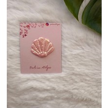 Parla'nın Atölyesi 0-3 Yaş Az Saçlı ve Saçsız Bebek Tokası  Pembe Istiridye