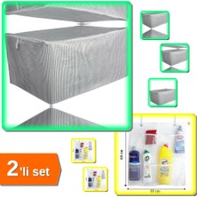 Hereveoyuncak Sandık Tipi Yorgan Hurç - Maxi 40X40X75 cm + 8 Cepli Askılı File Organizer - 2li Set S4J9R9