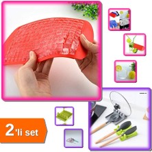 Hereveoyuncak 160 Bölmeli Mini Küp Silikon Buz Kalıbı Buzluk + Kaşık Kepçe Altlığı Kapak Tutucu - 2li Set U8M1Q7
