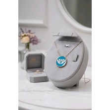 Tasarım Altın Kaplama ve Mineli Gümüş Kolye