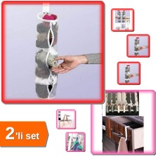 Hereveoyuncak 5 Adet Dolap Içi Asılabilir Temiz Çorap Filesi Askılık + 6 Adet Çekmece Havluppan Askı - 2li Set T9Y2