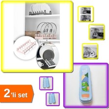 Hereveoyuncak Mavi Kapaklı Kalemlik Kutusu Çanta Içi Saklama + 6 Bölmeli Tencere Kapağı Organizeri - 2li Set BH37F