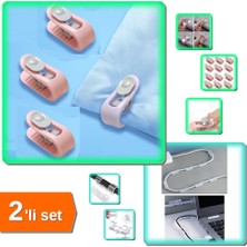 Hereveoyuncak 12 Adet Yorgan Nevresim Sabitleyici Mandal + 20 Adet Yapışkanlı Kablo Tutucu Klipsi - 2li Set Z9B5Z7