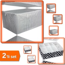 Hereveoyuncak Sandık Tipi Yorgan Hurç 40X40X75 cm + 12 Bölmeli Mozaik Desen Çekmece Düzenleyici - 2li Set F1H3F4