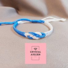 Crystal Atelier Sonsuzluk Figürlü Makrome Bileklik – Unisex Ayarlanabilir El Yapımı Makrome Bileklik - Sonsuzluk Bileklik - Makrome Bileklik - Dostluk Aşk Şans Sembolü Hediyelik Ip Sonsuzluk Bileklik