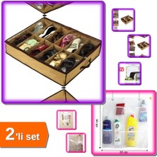 Hereveoyuncak 12 Çift Ayakkabı Alabilen Portatif Saklama Hurcu Model 2 + 8 Cepli Askılı File Organizer - 2li Set