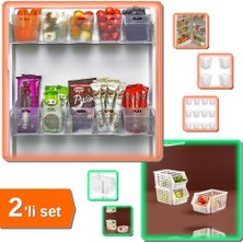 Hereveoyuncak 6 Adet Buzdolabı Içi Mini Düzenleyici Kutu + Katlı Düzenleyici - Kat Kat Düzenleyici - 2li Set T2C5T