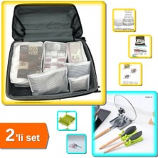 Hereveoyuncak 6 Parça Anne Bebek Hastane Çantası Düzenleyici + Kaşık Kepçe Altlığı Kapak Tutucu - 2li Set D9Z5A8