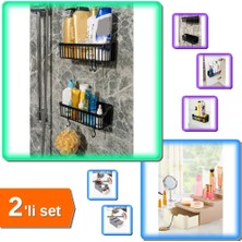 Hereveoyuncak Compact Çekmeceli Standlı Makyaj Düzenleyici + 2 Adet Plastik Yapışkanlı Askılı Raf - 2li Set W7Q2B5