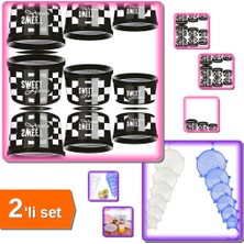 Hereveoyuncak 3 Boy Iç Içe Saklama Kabı 360 800 1400 ml + Tazeliği Koruyan 6 Adet Silikon Strech Kapak -2li Set F6