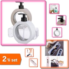 Hereveoyuncak 350 ml Tezgah Üstü Banyo Mutfak Sabunluk + Şeffaf Kapaklı Diş Fırçası Saklama Kutusu - 2li Set X9M4L