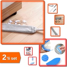 Hereveoyuncak Ulaşılması Zor Yüzeyler Için Toz Alma Aparatı + Bükülebilir Esnek Kenar Köşe Fırçası - 2li Set N2G2Q