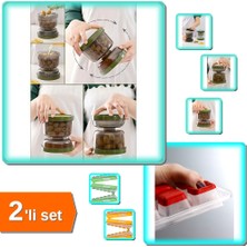 Hereveoyuncak Çift Taraflı Süzgeçli - Pratik Zeytin Saklama Kabı + Kapaklı Buz Kalıbı Yapışmaz - 2li Set U5G3T9