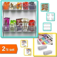 Hereveoyuncak 6 Adet Buzdolabı Içi Mini Organizer + 10 Gözlü Çekmece Içi Düzenleyici - 2li Set W5A6B2