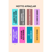 Beticraft Kitap Ayracı, Motto Ayraçlar, 8 Adet Kitap Ayracı Seti, 5 cm x 14,50 Cm, Oval Köşe
