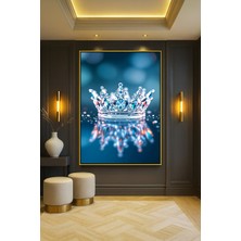 Wallivo Kristal Taç ve Yansıması Bronz Metal Çerçeveli Kanvas Tablo