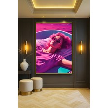 Wallivo Retrowave Vogue - Pop Art Estetik Kadın Bronz Metal Çerçeveli Kanvas Tablo