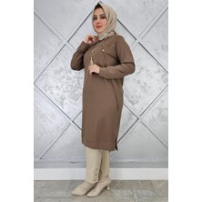 Pys Giyim Kadın Düğme Kolye Detaylı Tesettür Tunik