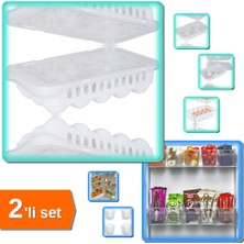 Hereveoyuncak Kapaklı 15 Bölmeli Hijyenik Yumurta Saklama Kabı + 6 Adet Mini Düzenleyici Kutu - 2li Set M1Y0X2