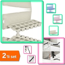 Hereveoyuncak 12 Bölmeli Buz Kalıbı + Mutfakta Çok Amaçlı Kavisli Ince Kıl Detay Temizlik Fırçası - 2li Set Q5B9J4