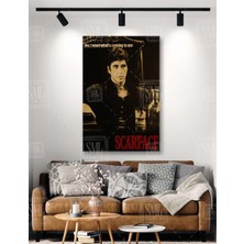 SML Tablo Scarface Al Pacino Tony Montana Me I Want What's Coming To Me. Film Repliği Dikey Kanvas Tablo