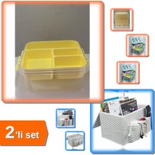 Hereveoyuncak Oyuncak Saklama Kutusu + Pratik Bölmeli Başucu Düzenleyici Organizer - 2li Set K5U0V4