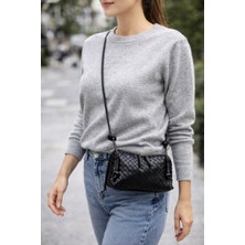 Lorevie Kadın Örgü Dokulu Ayarlanabilir Askılı Mini Omuz Çantası