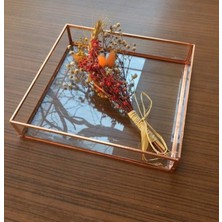 Güven Kare Cam Tepsi Sunum Nişan Servis Tepsisi