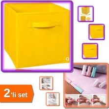 Hereveoyuncak Çok Amaçlı Dolap Içi Düzenleyici Kutu Sarı + 12 Adet Nevresim Örtü Klipsi - 2li Set W1Z7M6