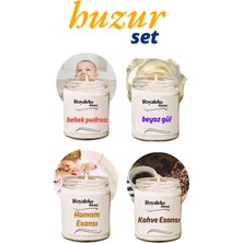 Marsilyan 4 Adet Doğal Özel Seri Kokulu Dekoratif Kavanoz Mum 4X210 cc - Huzur Seti - Ryl