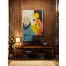 SML Tablo Picasso Çizgisel Kadın Mid Century Modern Dekor Dikey Kanvas Tablo