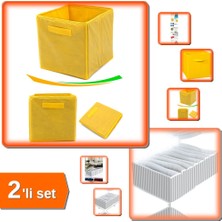 Hereveoyuncak Sarı Çok Amaçlı Dolap Içi Düzenleyici Kutu + 8 Bölmeli Xl Pratik Çekmece Organizer - 2li Set U7J3Y7
