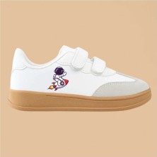 Lias Design Astronot Baskılı Beyaz Kauçuk Taban Görünümlü Çocuk Spor Ayakkabı Sneaker