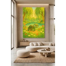 Wallivo Ormanda Kaplumbağa Çocuk Temalı Kanvas Tablo