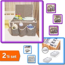 Hereveoyuncak 5 Bölmeli Bebek Beşik Başucu Düzenleyici + 12 Bölmeli Çekmece Organizer - 2li Set B3H3A0